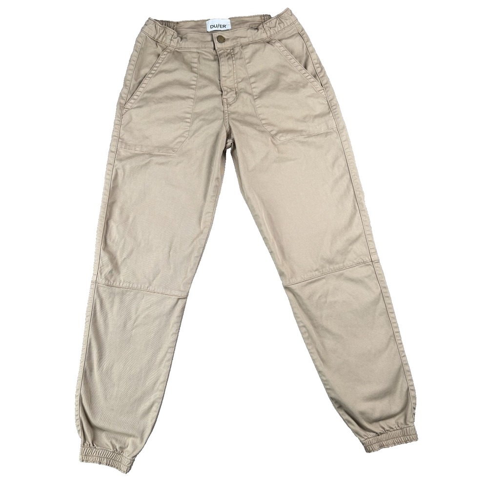 DU/ER Women's Jogger Pants Size 27x28 Khaki Live Lite High Rise Stretch
